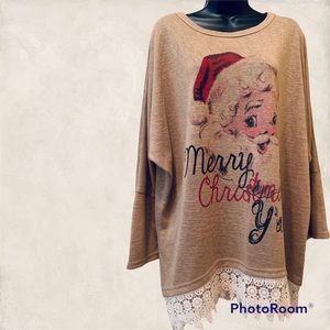 Dolman Style Santa Tunic- Size XL/2XL
